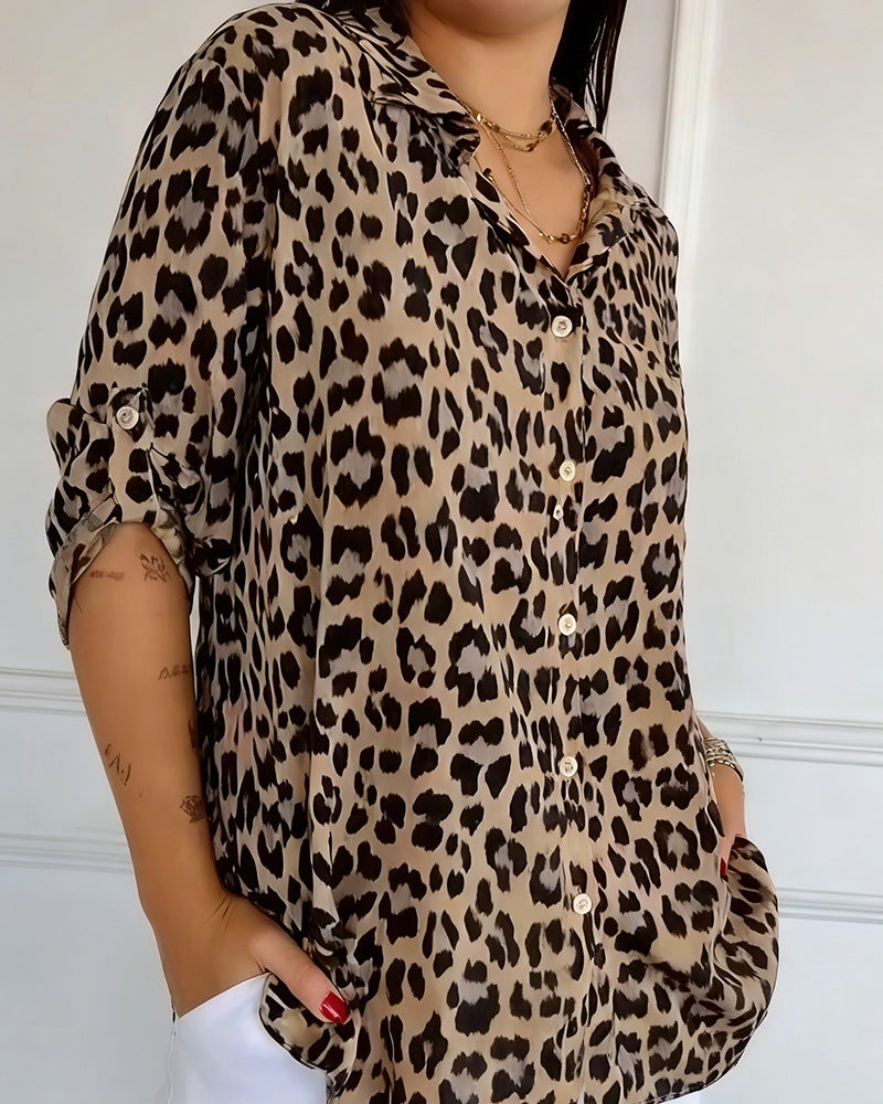 Leopard Print Fashion Blouses