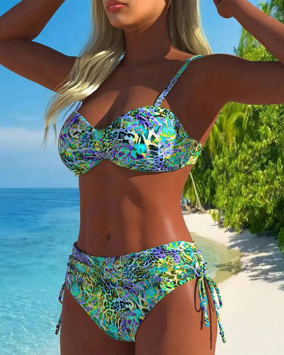 Eye-catching Leopard-print Two-piece Swimsuit