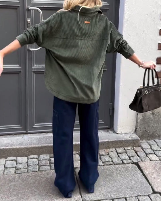 Long-Sleeved Stylish Collared Shirt