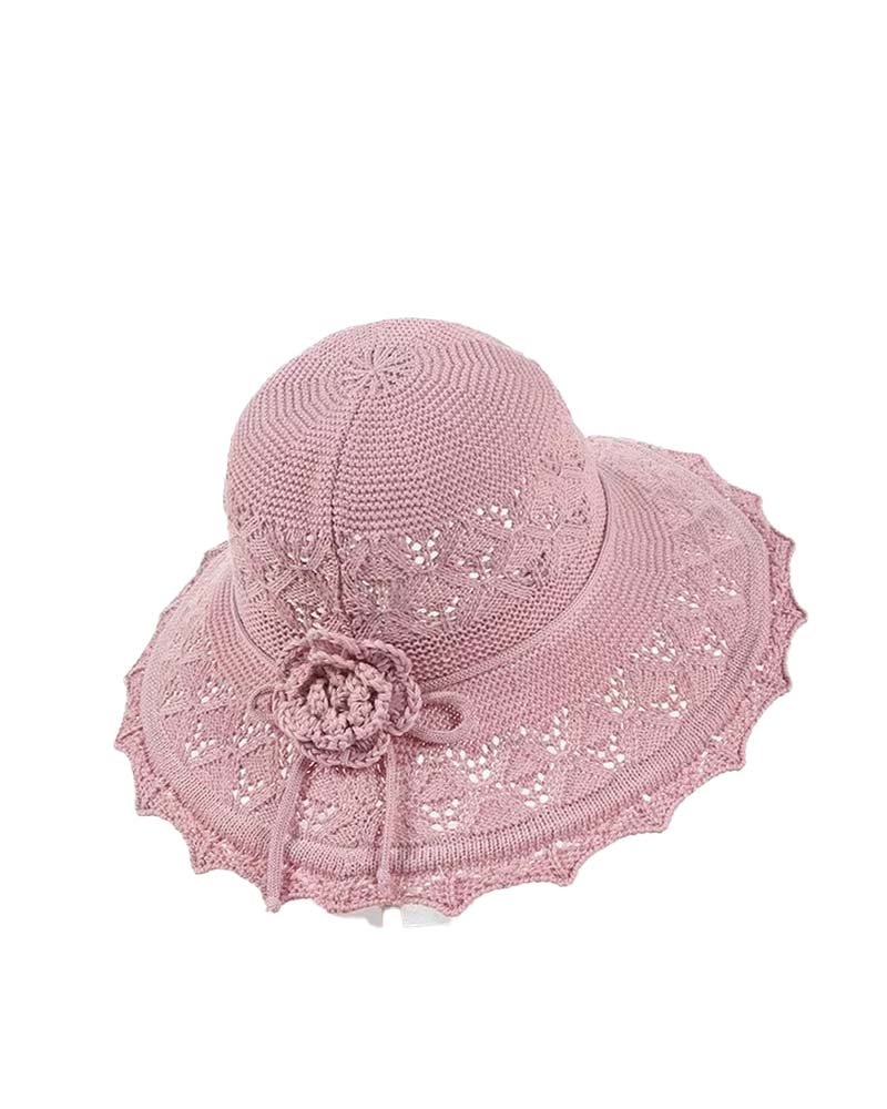 Women's Crocheted Flower Fisherman's Hat