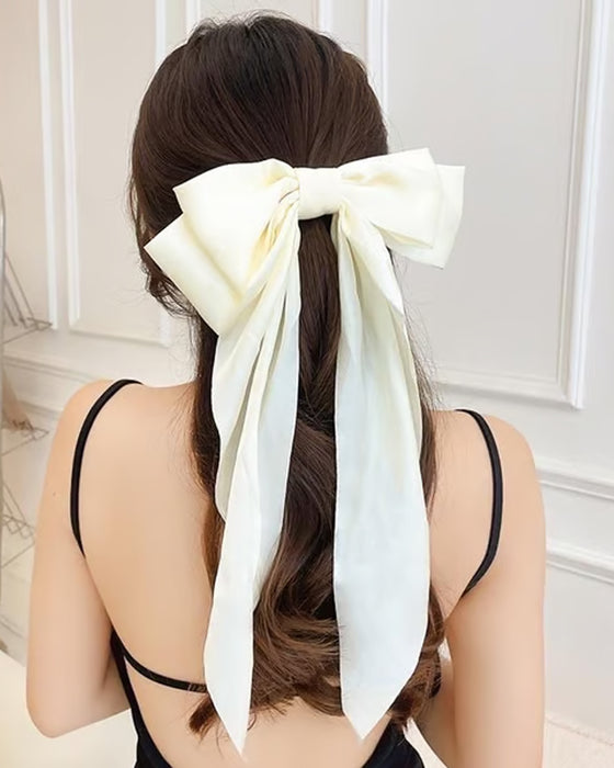 🔥Large Bow Hair Clip for Women – Wedding & Everyday Ponytail Accessory with Long Tail