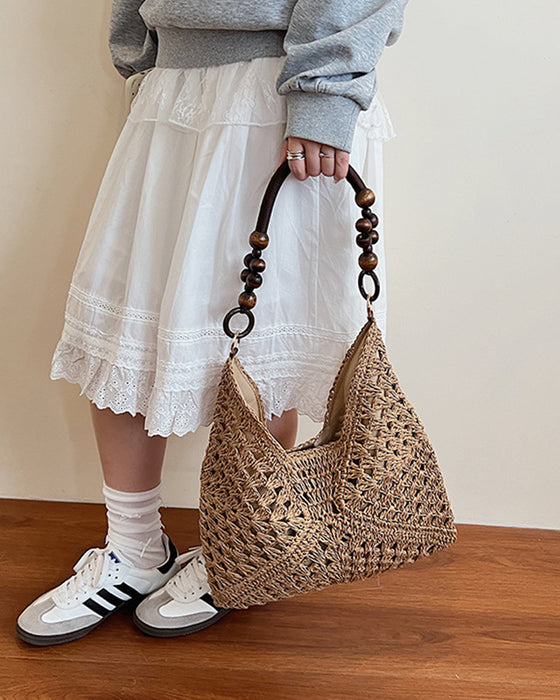 One Shoulder Straw Bag
