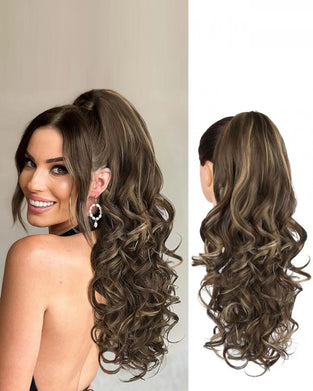 Women's Wig With Clip-On Large Wave Ponytail