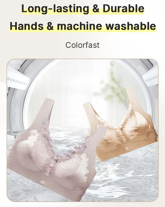 Front Buckle Satin Lace Bra