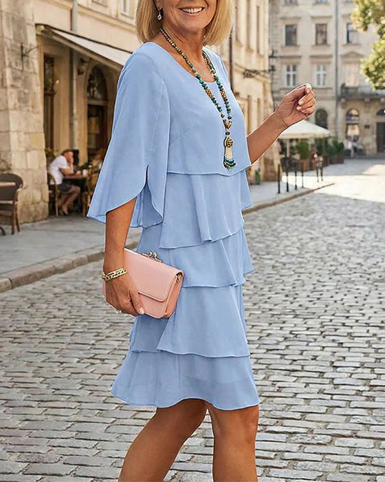 Loose Round Neck Cake Dress