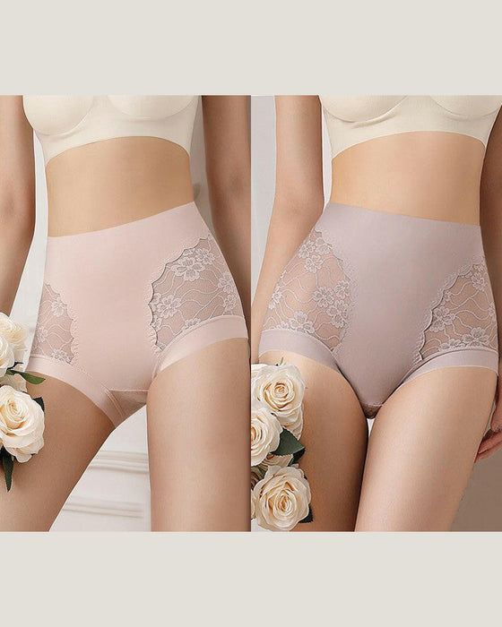 Women’s High-Waist Lace Seamless Stretch Silky Underwear
