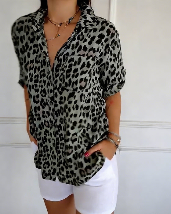 Leopard Print Fashion Blouses