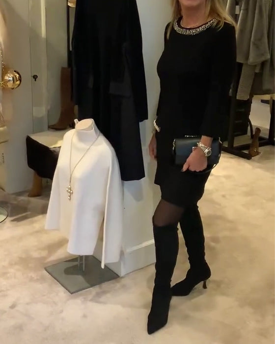 Fashionable Hot Rhinestone Style Long-Sleeved Dress