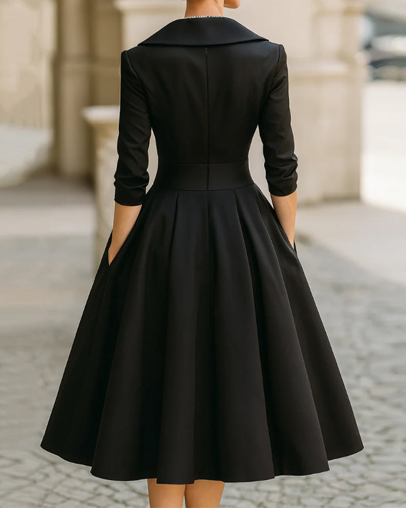 Solid Color Elegant Fashion Dress