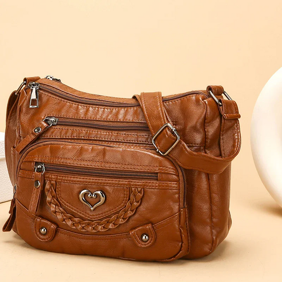 Women's Soft PU Leather Multi-Pocket Crossbody Bag