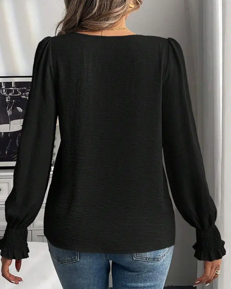 Women's Plain Casual Round Neck Top