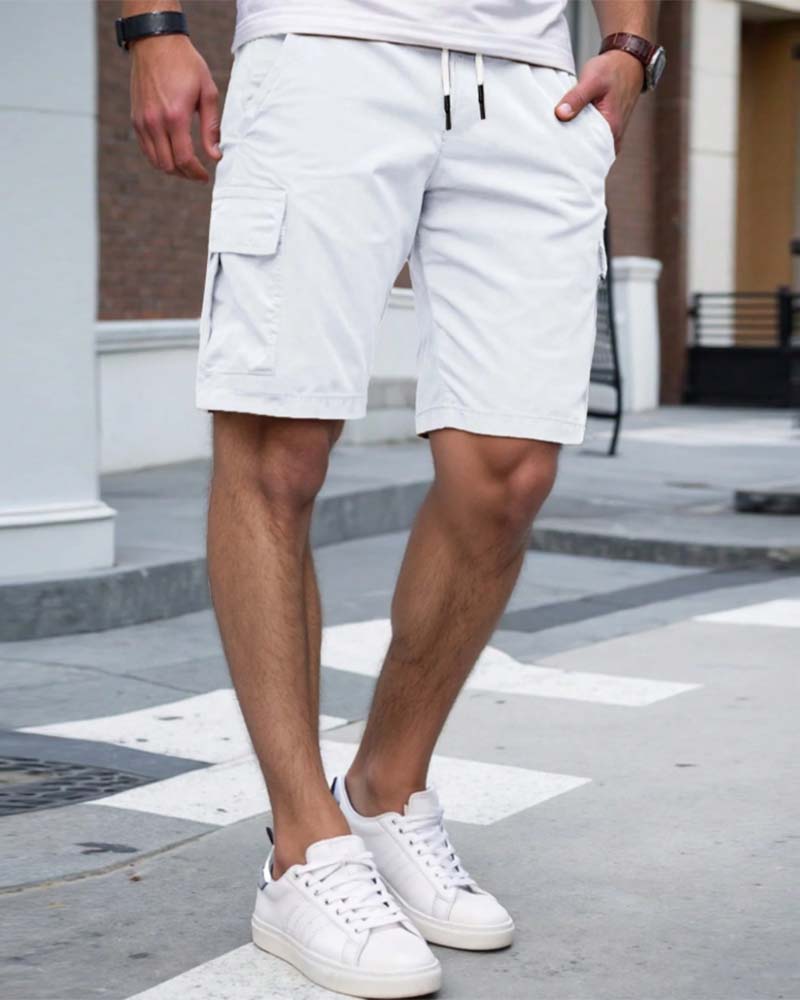 Cargo Pocket Casual Drawstring Shorts