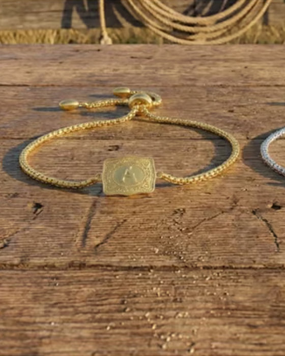 Embossed Letter Bracelet