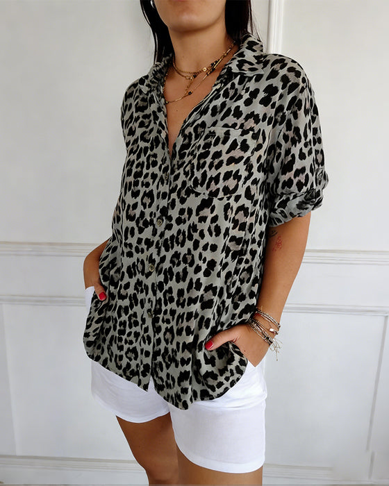 Leopard Print Fashion Blouses