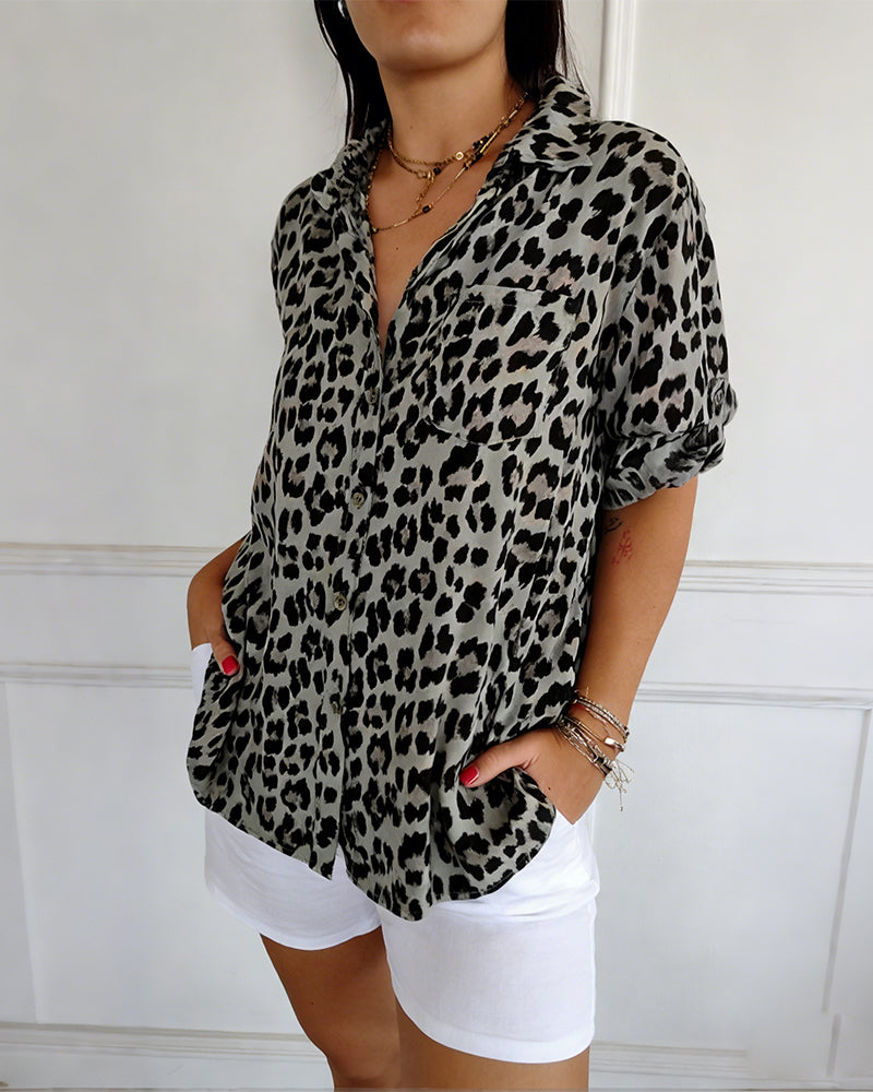 Leopard Print Fashion Blouses
