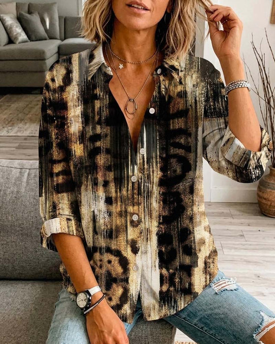 Stylish Artistic Leopard Print Shirt