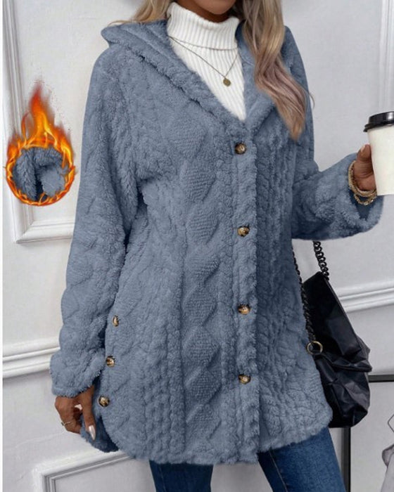Solid Color Long Sleeve Coat