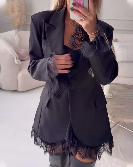Lace Patchwork Suit Dress