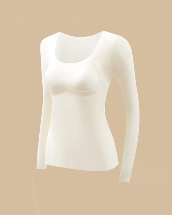 Women's Seamless Thermal Top with Built-in Bra