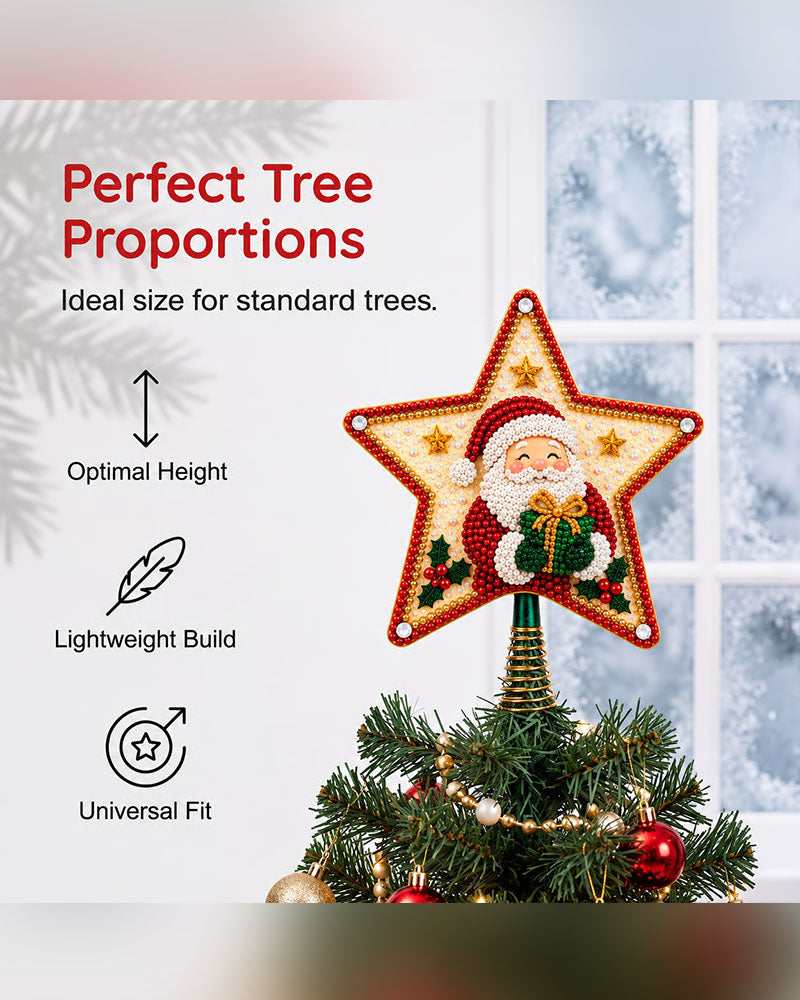 DIY Five-Pointed Star Diamond Painting Christmas Tree Topper