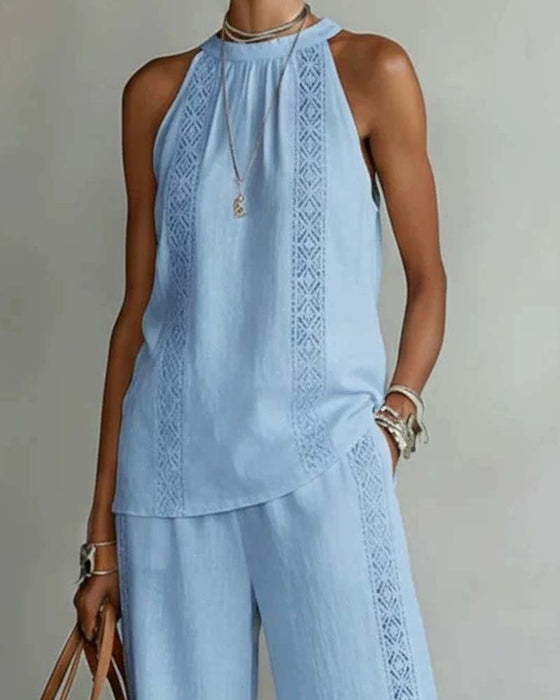 Hollow Out Halter Two-Piece Sets