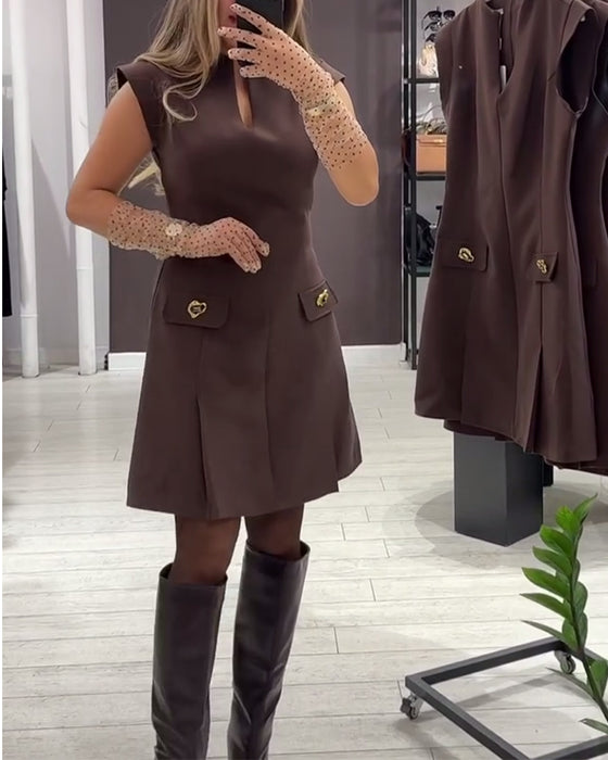 V-Neck Elegant Sleeveless Dress