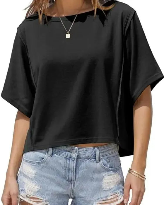 Short Drop Shoulder Loose T-Shirts
