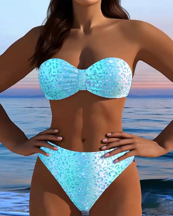 Leopard Print Bandeau Bikini