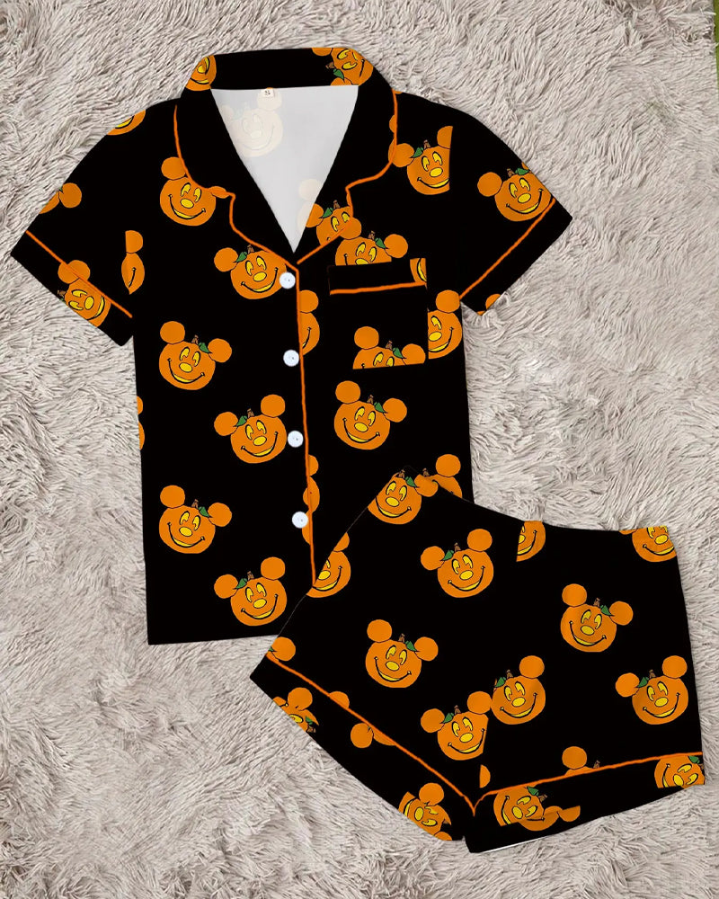 Printed Short-Sleeved Two-Piece Set