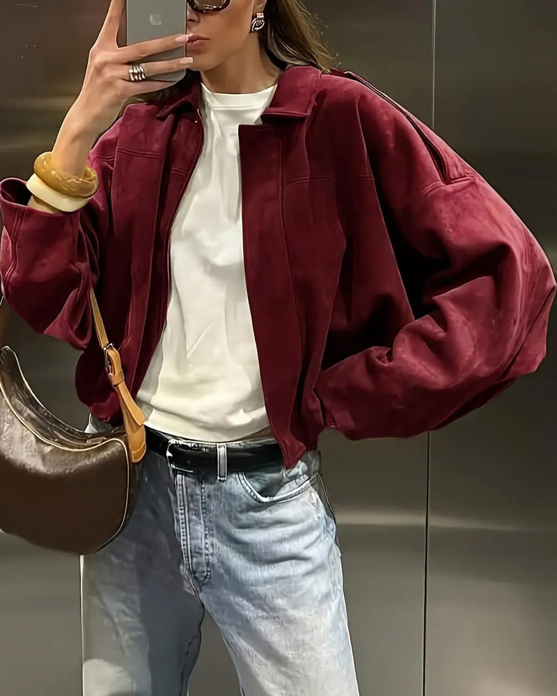 Fashion Suede Lapel Jacket