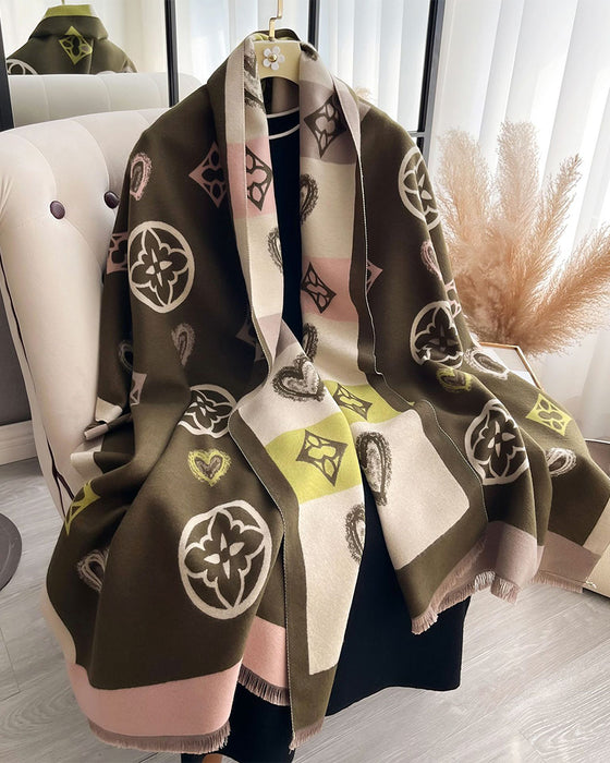 Heart Geometric  Fashion Warm Scarf