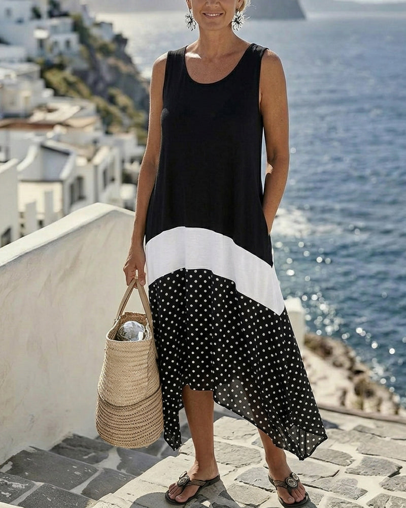 Casual A-Line Irregular Midi Dress