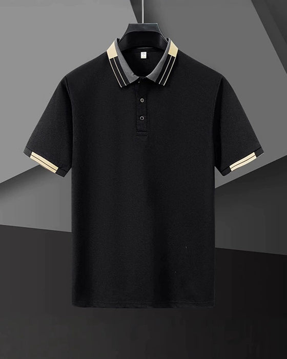 Color Block Short Sleeve Polo Shirt