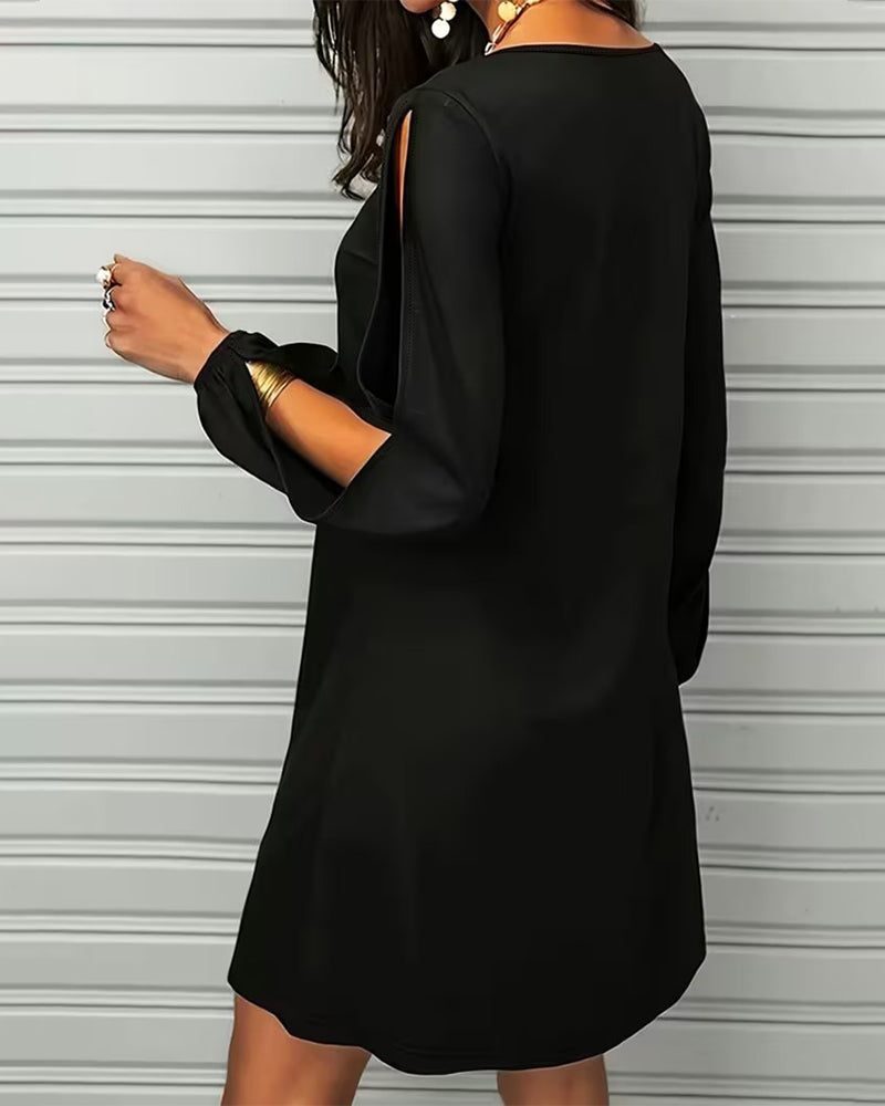 Off-Shoulder Fashion Solid Color Dress