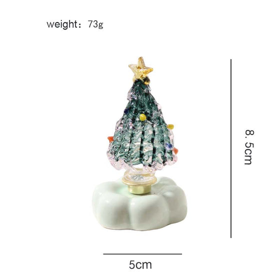 Glass Christmas Tree with Rotating Ceramic Base