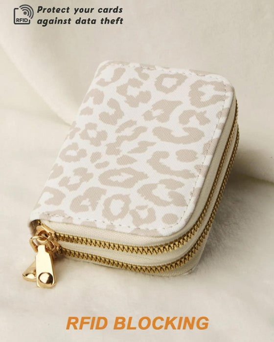 Rfid Blocking Card Holder Double Zipper Wallet