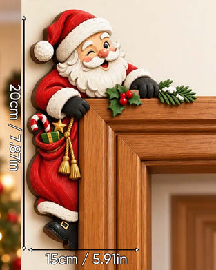 Christmas Peekaboo Door Frame Corner Decor