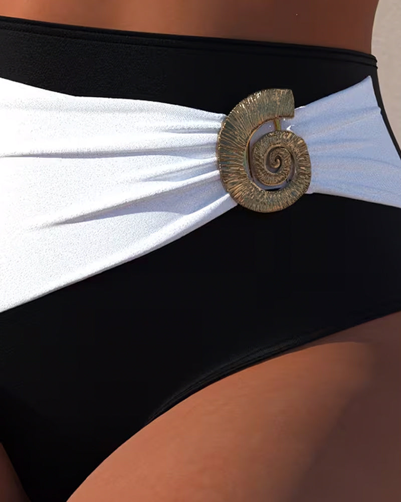 Color-Blocked Two-Piece Bikini