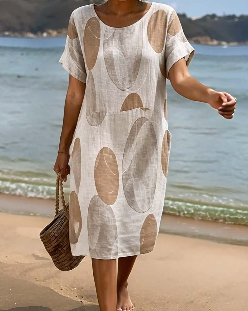 Polka Dot Loose Straight Dress
