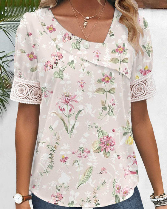 Short-sleeved floral top