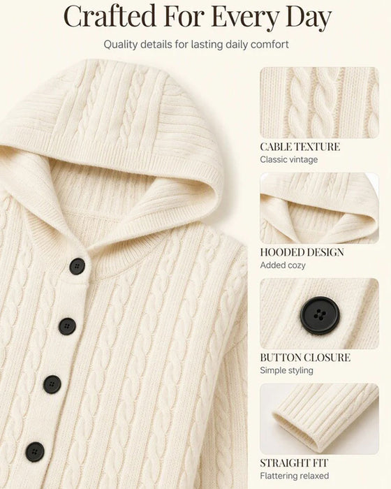 Hooded Open Front Knit Cardigan