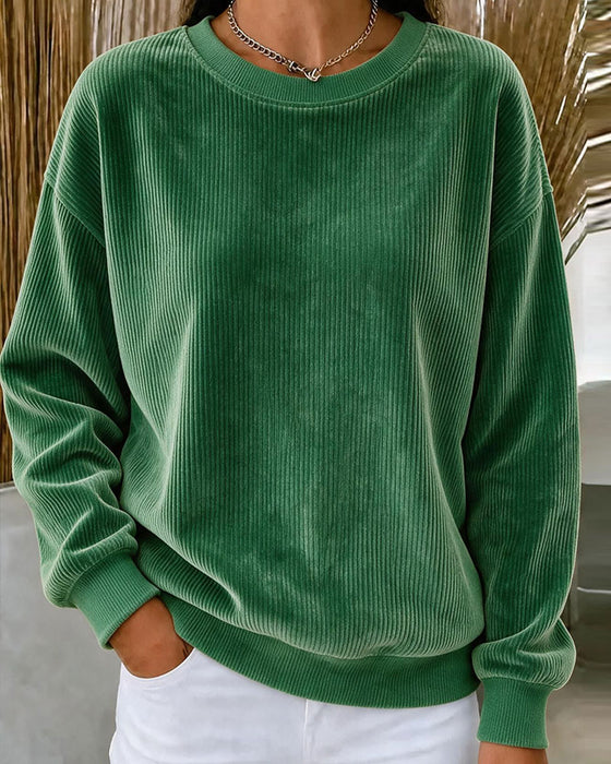 Corduroy Crew Neck Sweatshirt