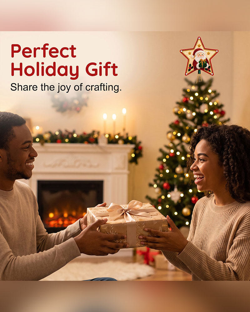 DIY Five-Pointed Star Diamond Painting Christmas Tree Topper