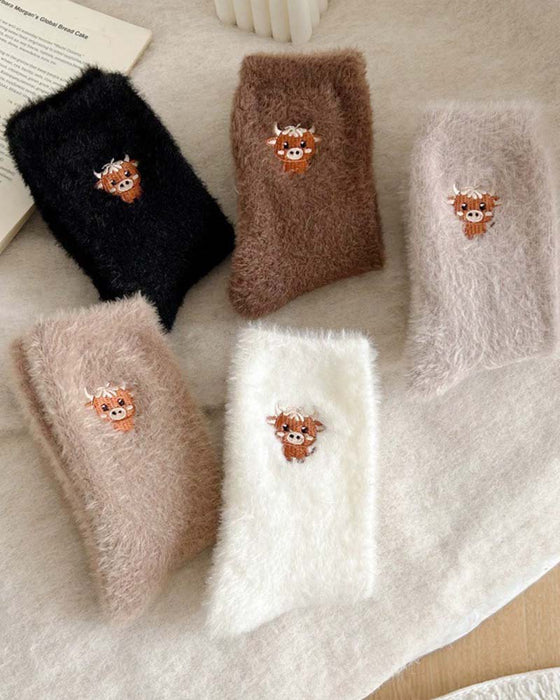 Cute Cow Slipper Socks