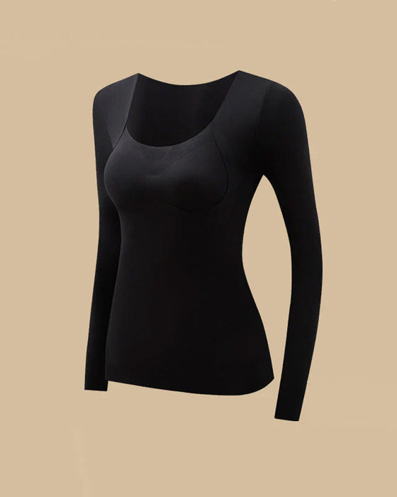 Women's Seamless Thermal Top with Built-in Bra