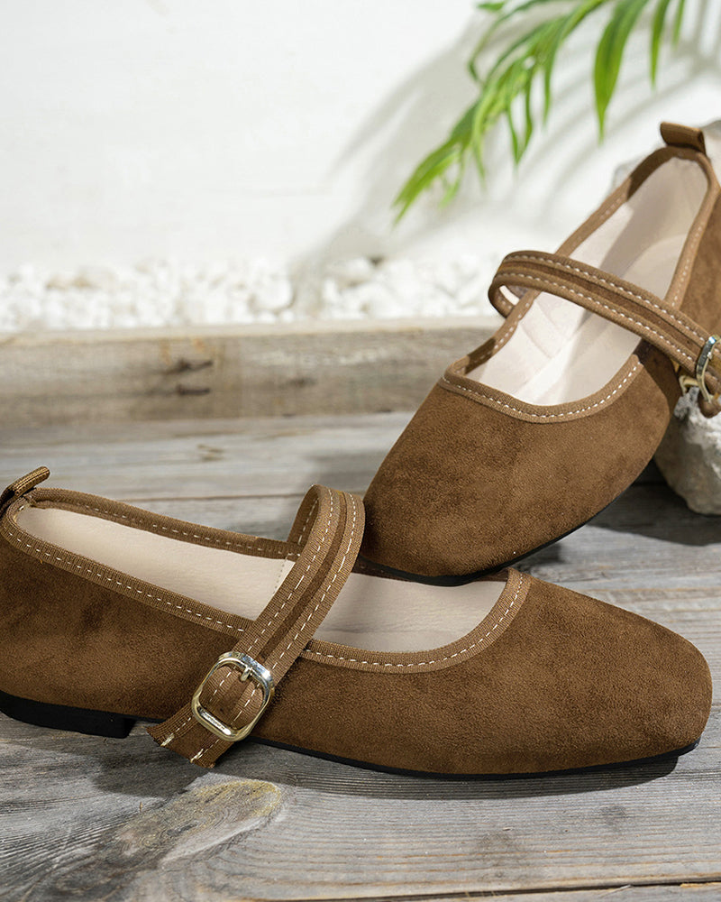 Women's Vintage Classy Elegant Square Toe Classic Mary Jane Shoes