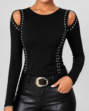Round Neck Slim Long Sleeve Top