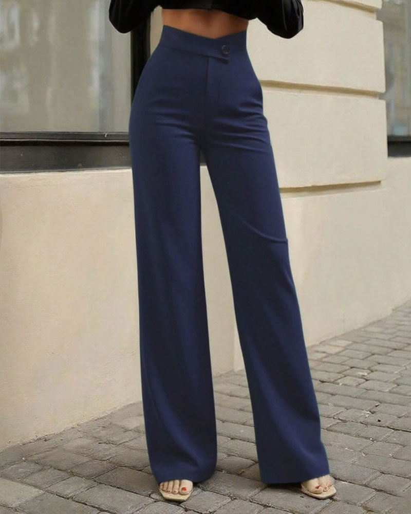 High Waisted Draped Suit Pants