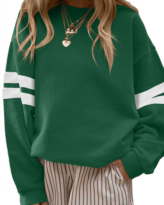 Color-Block Long-Sleeve Crew-Neck Sweatshirt