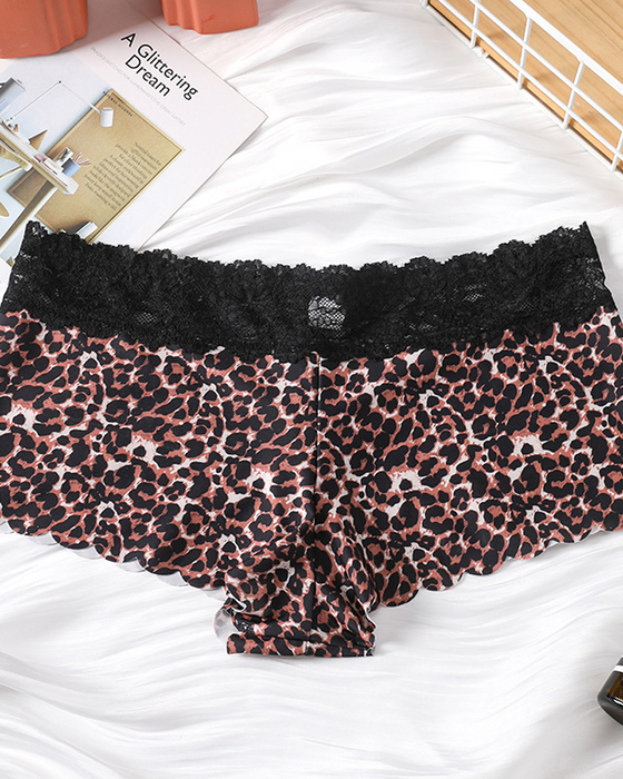 Lace Trim Mid-Rise Panties